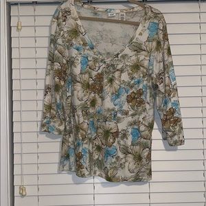 Flowy 3/4 length sleeve blouse